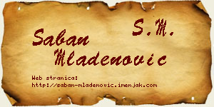 Šaban Mladenović vizit kartica